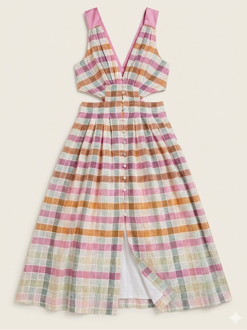 Sz 8 MAEVE ANTHROPOLOGY OMBRÉ PLAID MIDI SUNDRESS 100% COTTON NWT
sun dress